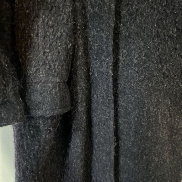 Free People Boiled Wool Blend Coat Size M Knee Length Pocket Navy Cocoon Jacket - Picture 5 of 10